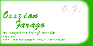 osszian farago business card
