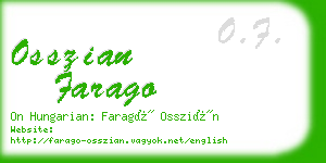 osszian farago business card